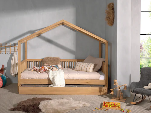 Vipack Hausbett, aus massiver Eiche geölt, LF 90x200 cm, wahlweise mit Bett günstig online kaufen