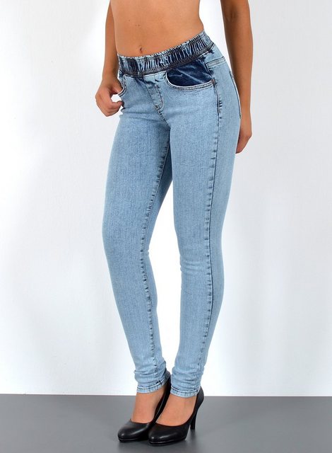 ESRA Stretch-Jeans J440 Damen High Waist Skinny Jeans, elastischer Gummibun günstig online kaufen