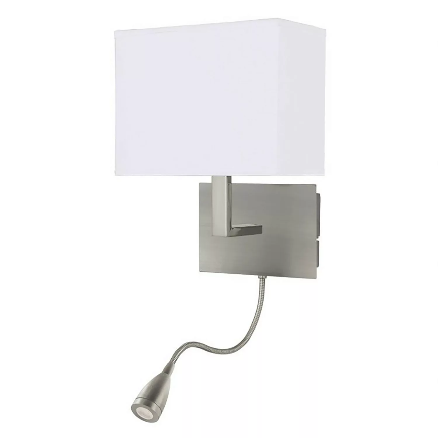 Wandlampe 6519 mit LED Leselampe, satin silber günstig online kaufen
