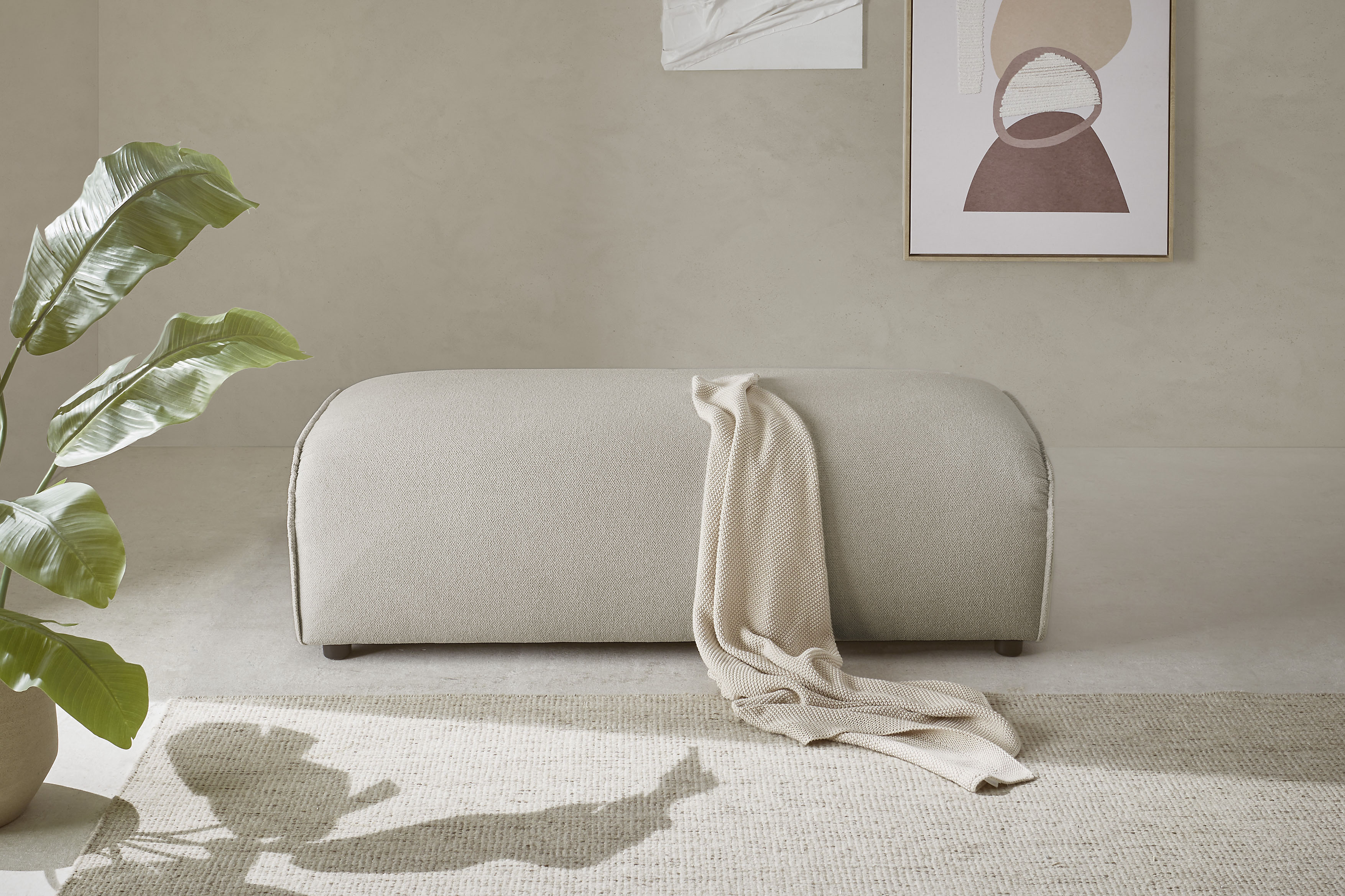 LeGer Home by Lena Gercke Hocker "PIARA, Polsterhocker mit Kedernaht in Cor günstig online kaufen