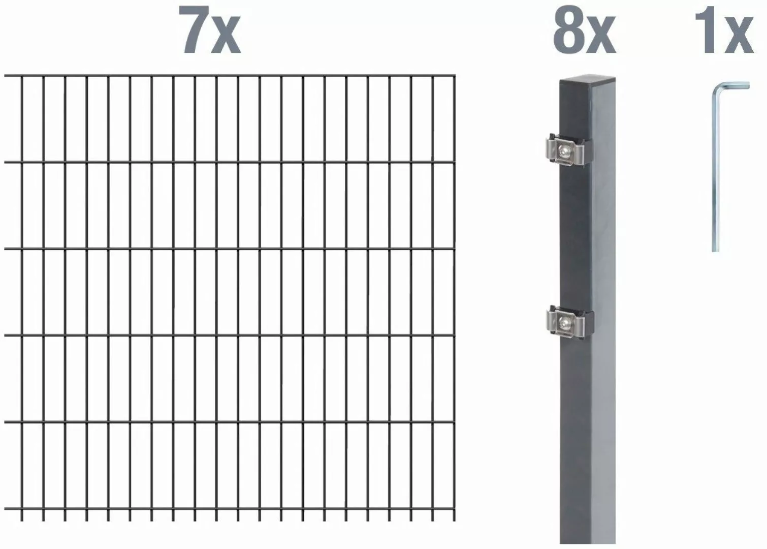 Alberts Doppelstabmattenzaun "Grundset", Höhe: 80-160 cm, Gesamtlänge: 4-30 günstig online kaufen
