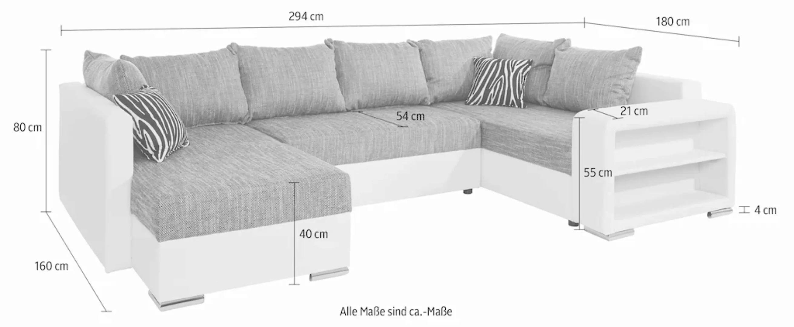 COLLECTION AB Wohnlandschaft John, mit Bettfunktion, wahlweise mit Federker günstig online kaufen