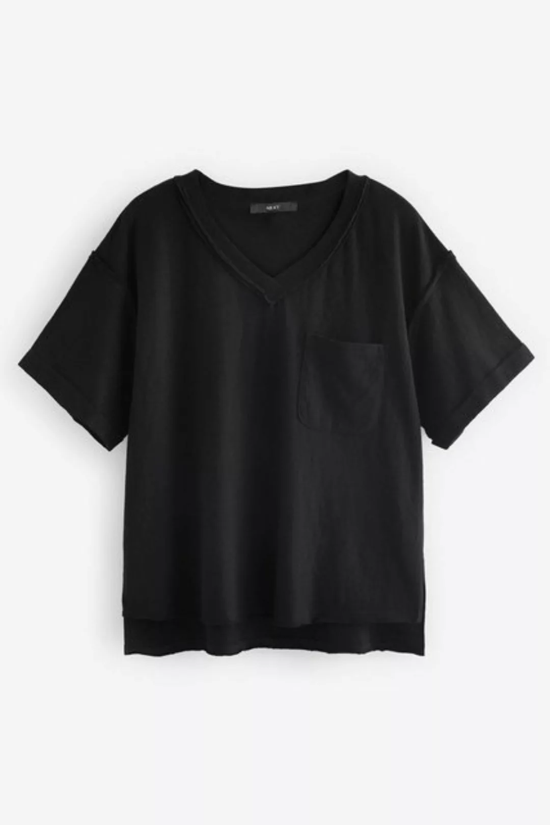 Next V-Shirt Oversized Fit T-Shirt mit Waschung, Kurzgröße (1-tlg) günstig online kaufen