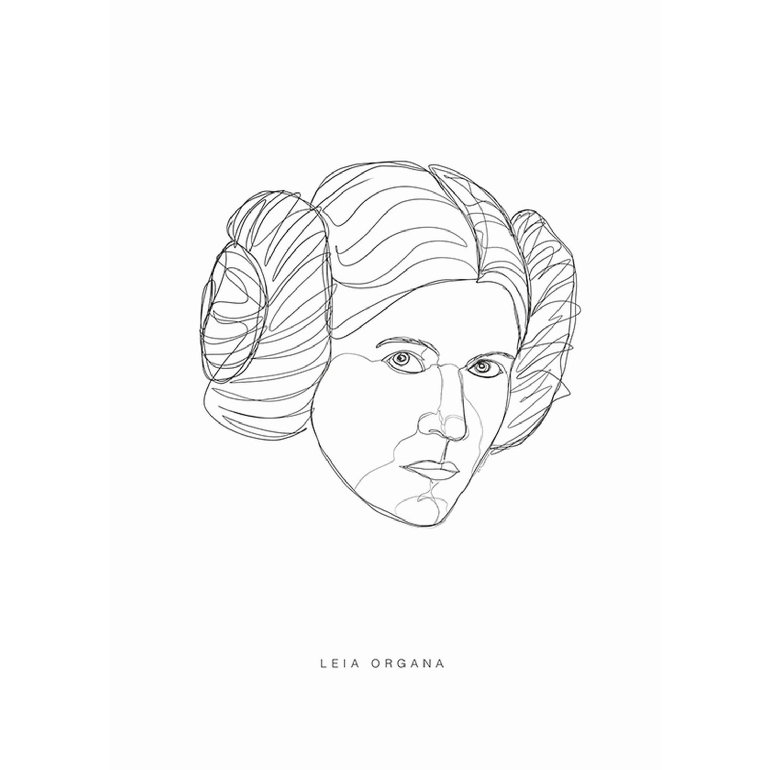 Disney Poster Star Wars Leia Schwarz-Weiß 50 x 70 cm 610226 günstig online kaufen