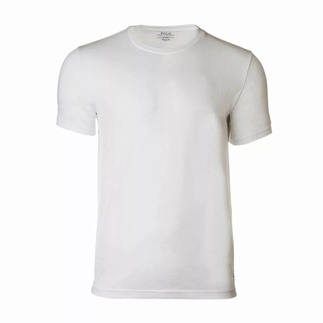 POLO RALPH LAUREN Herren T-Shirt, Rundhals, Baumwolle, Uni mit Logo - Weiß günstig online kaufen