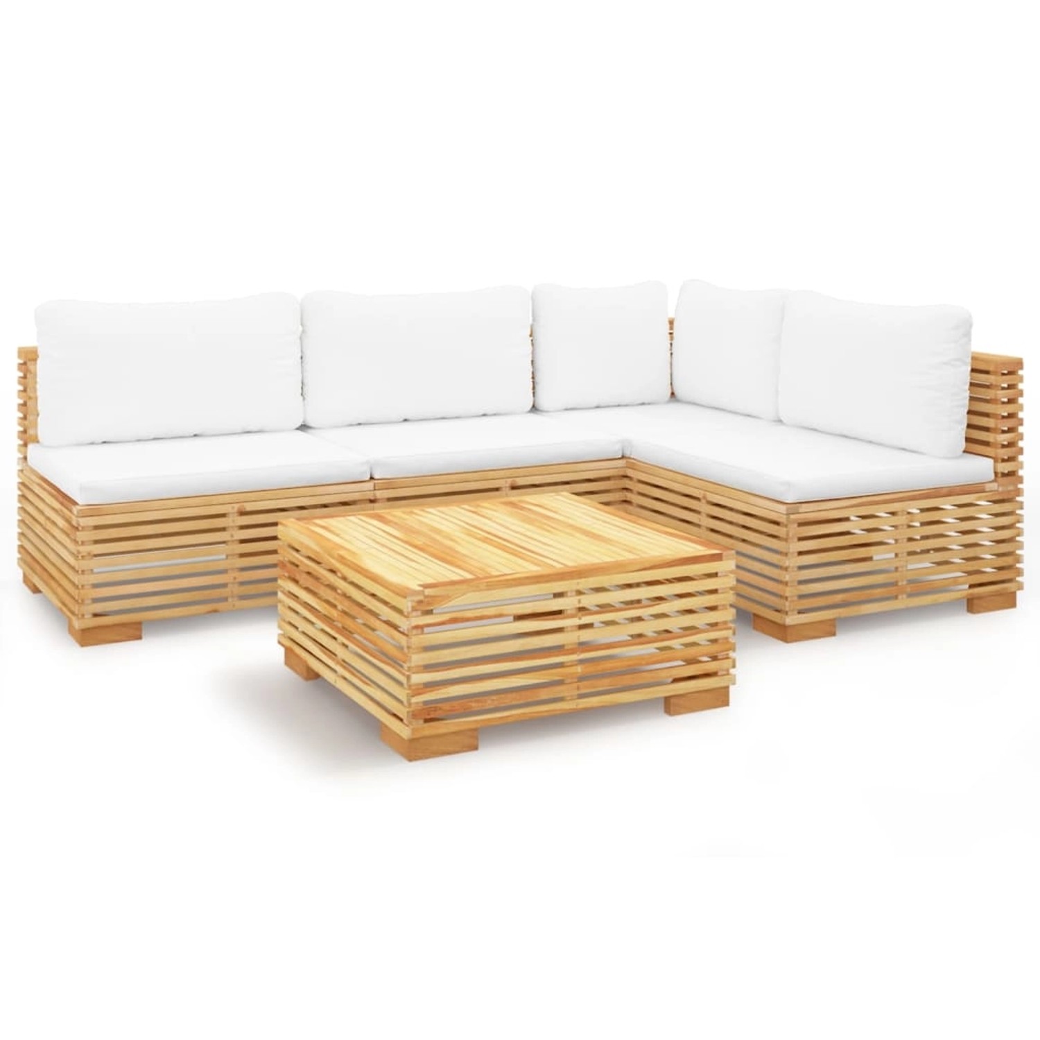 Vidaxl 5-tlg. Garten-lounge-set Mit Kissen Massivholz Teak günstig online kaufen