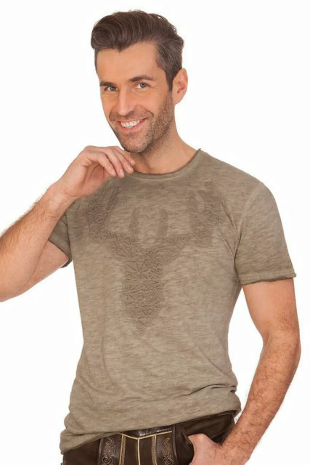 Hangowear Trachtenshirt Trachtenshirt Herren - MARLON - grün, khaki günstig online kaufen
