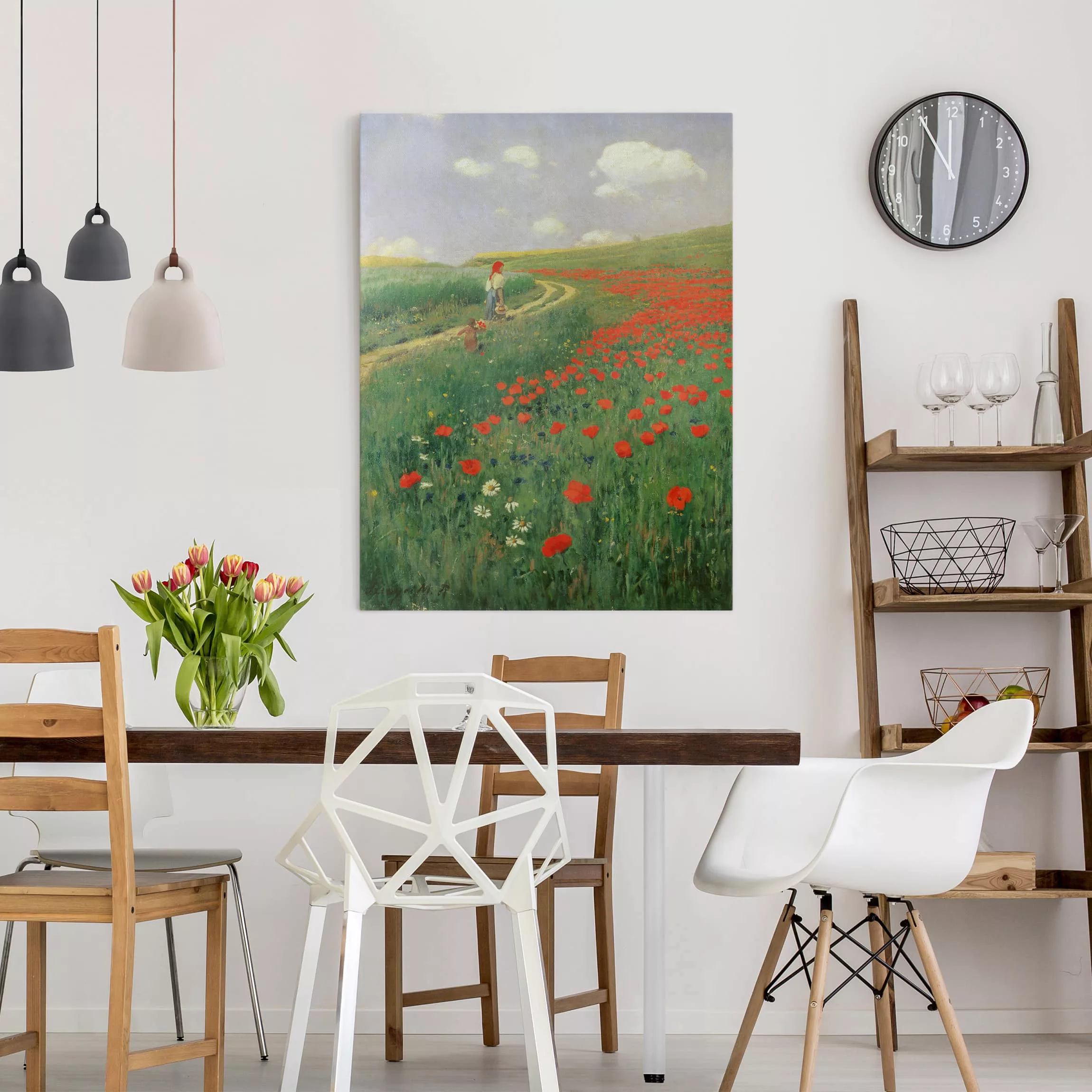 Leinwandbild Blumen - Hochformat Pál Szinyei-Merse - Sommerlandschaft mit b günstig online kaufen