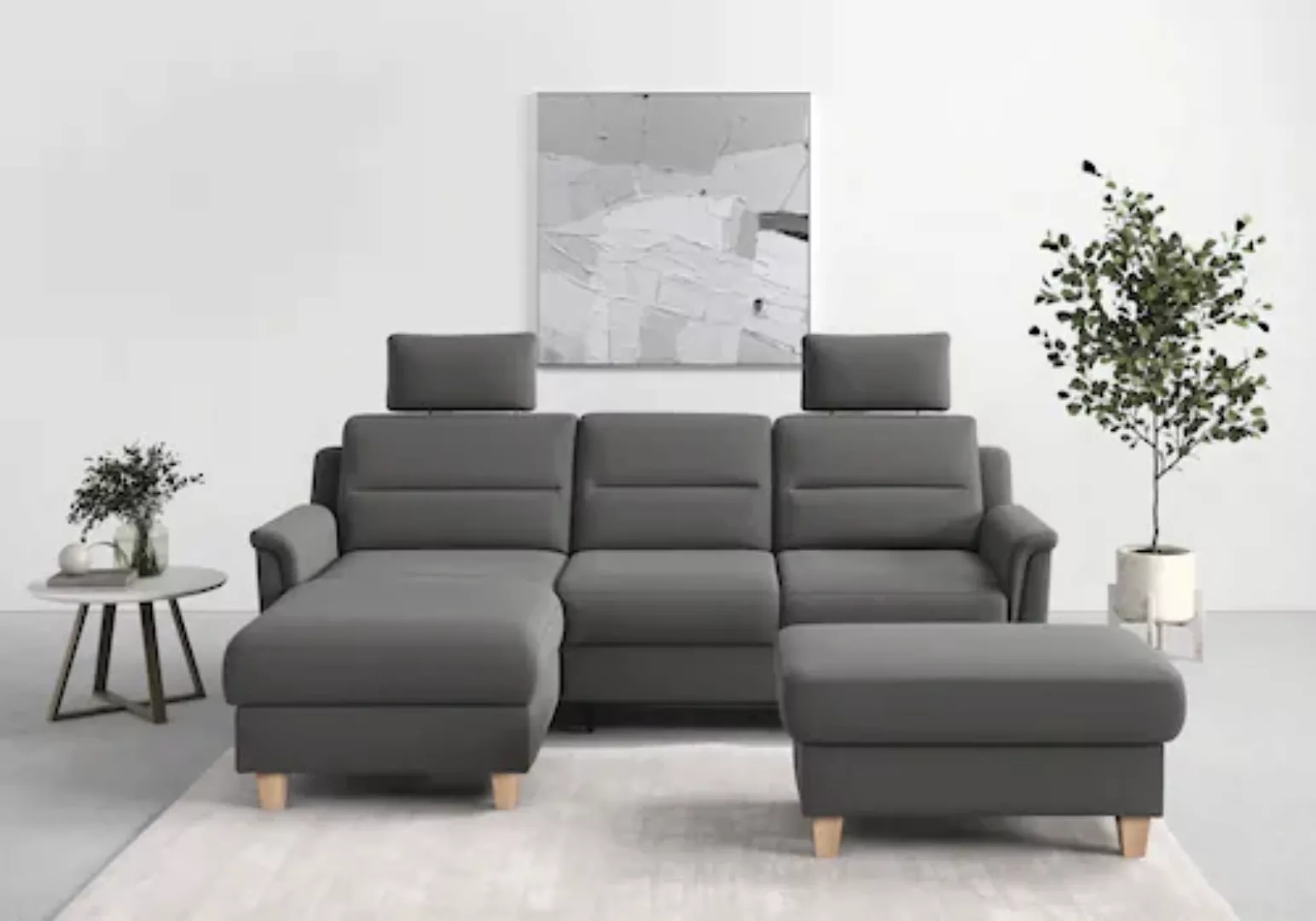 sit&more Ecksofa »Farö L-Form«, inklusive Federkern, wahlweise mit Bettfunk günstig online kaufen