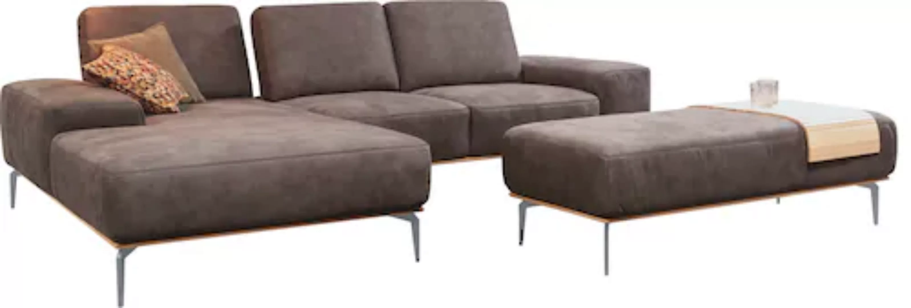 W.SCHILLIG Ecksofa run, mit elegantem Holzsockel, Füße in Silber matt, Brei günstig online kaufen