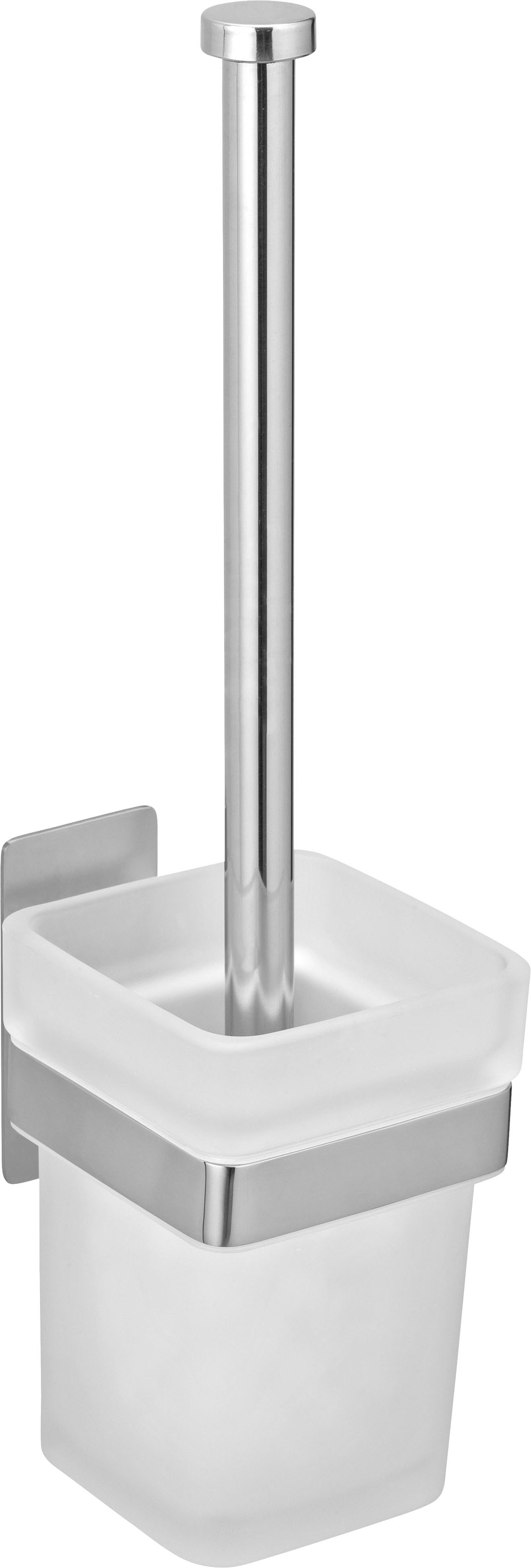 WENKO WC-Garnitur »Turbo-Loc® Genova«, aus Edelstahl-Glas, shine, abnehmbar günstig online kaufen