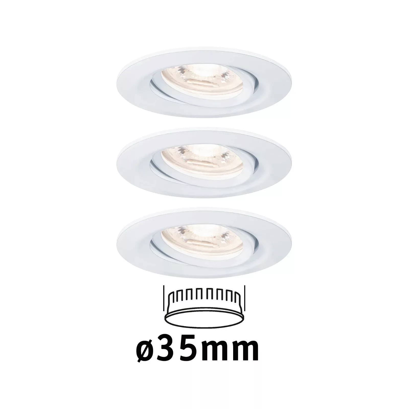 Paulmann "LED Einbauleuchte Nova Mini Coin Basisset schwenkbar rund 66mm 15 günstig online kaufen