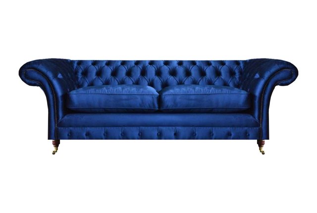 JVmoebel Chesterfield-Sofa Sofa Viersitzer Blau Couch Möbel Luxus Einrichtu günstig online kaufen
