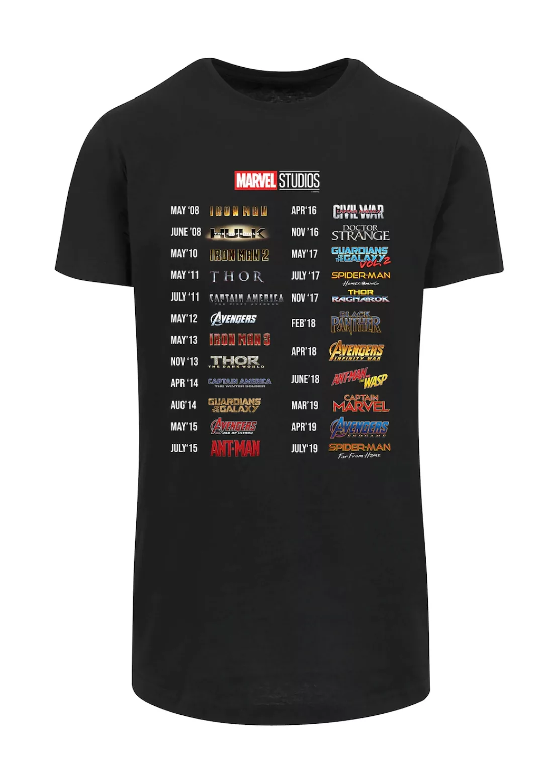 F4NT4STIC T-Shirt "Marvel Studios 10 Years Of Movies", Print günstig online kaufen