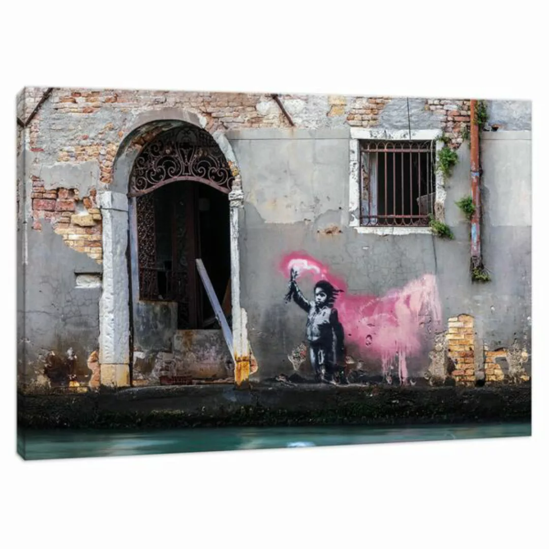 Banksy Bild Pink Signal Wandbilder Wohnzimmer günstig online kaufen