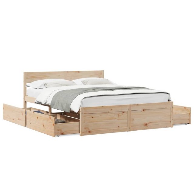 vidaXL Bett, Massivholzbett ohne Matratze 150x200 cm Kiefernholz günstig online kaufen