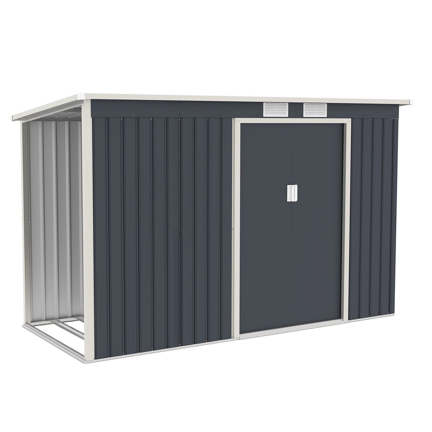 Juskys Gartenhaus M links, mit Holzunterstand günstig online kaufen