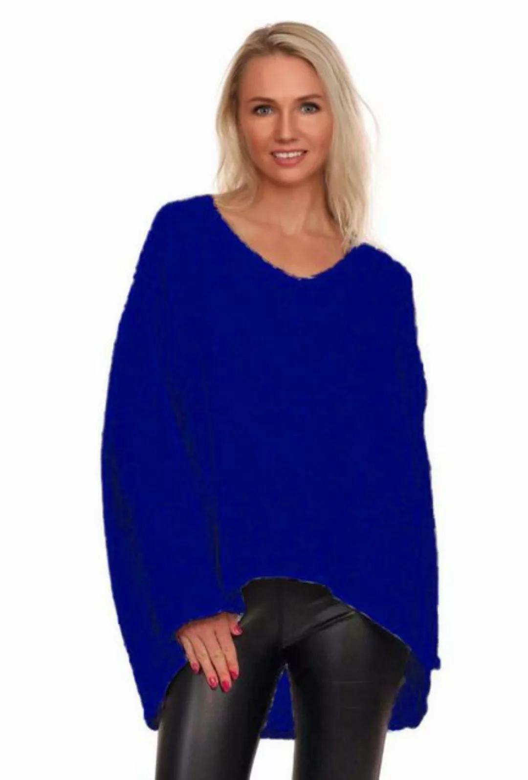 Charis Moda Strickpullover V-​Ausschnitt im Oversized Look vorne kurz hinte günstig online kaufen