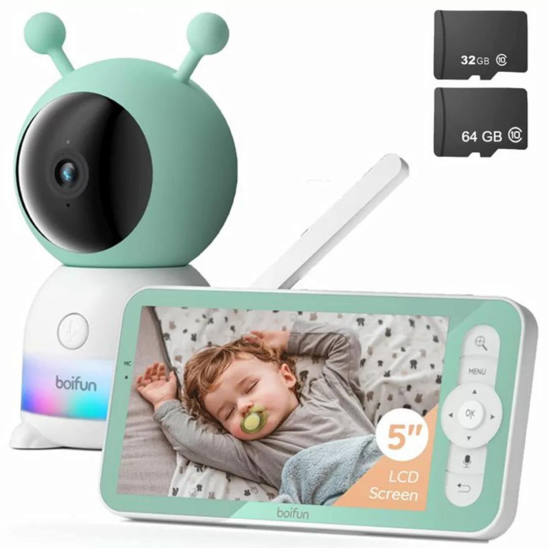 Boifun Video-Babyphone Babyphone mit Kamera 2K/3MP, 5 Zoll WiFi Video Babyp günstig online kaufen