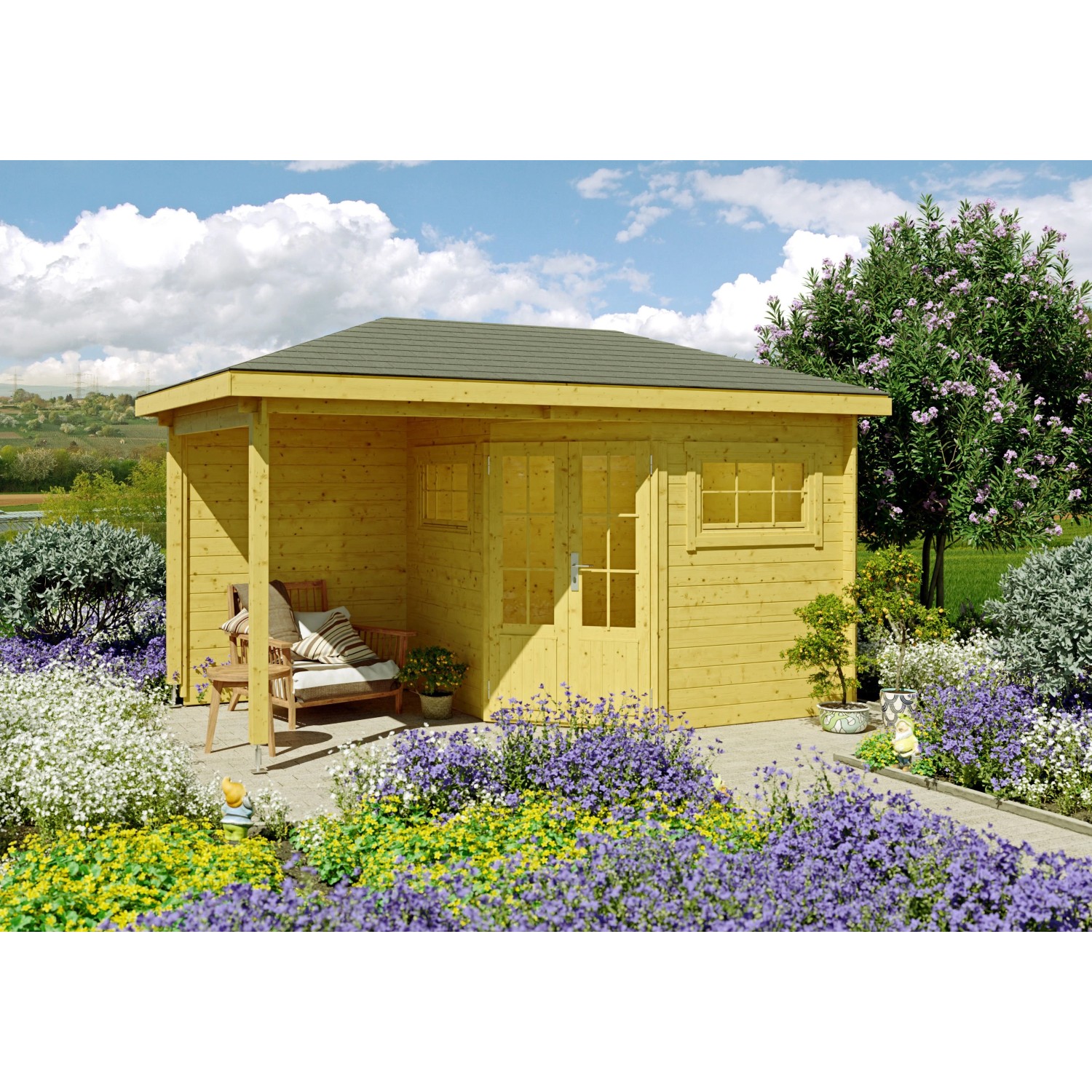Fjordholz 5-Eck Gartenhaus Modell Evelyn 2B Kiefer Imprägniert günstig online kaufen