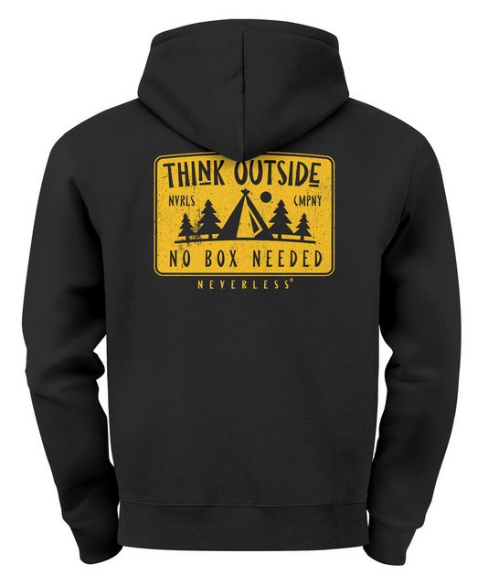 Neverless Hoodie Herren Hoodie Backprint SpuchThink Outside Rückenaufdruck günstig online kaufen