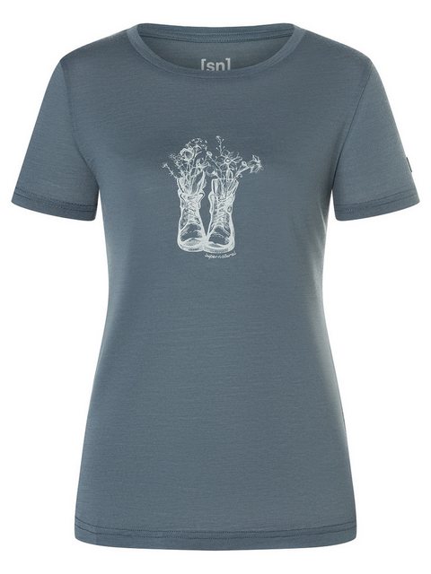 SUPER.NATURAL Print-Shirt Merino T-Shirt W FLOWER BOOTS TEE funktioneller M günstig online kaufen