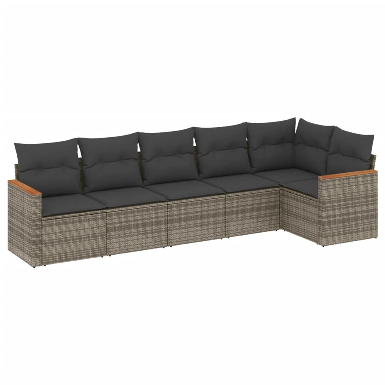 vidaXL 6-Tlg Garten-Sofagarnitur mit Kissen Grau Poly Rattan 3225990 günstig online kaufen