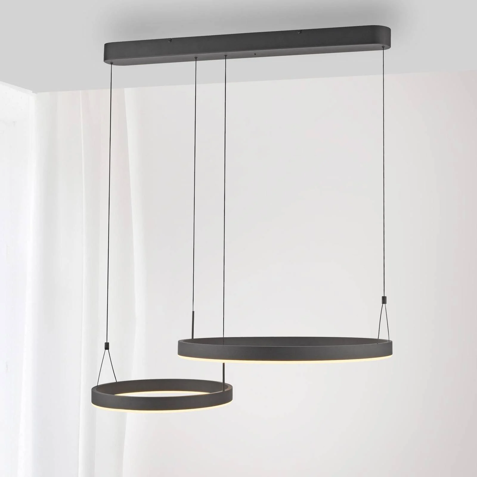 Paul Neuhaus LED-Pendellampe Esko, schwarz, Länge 90 cm günstig online kaufen