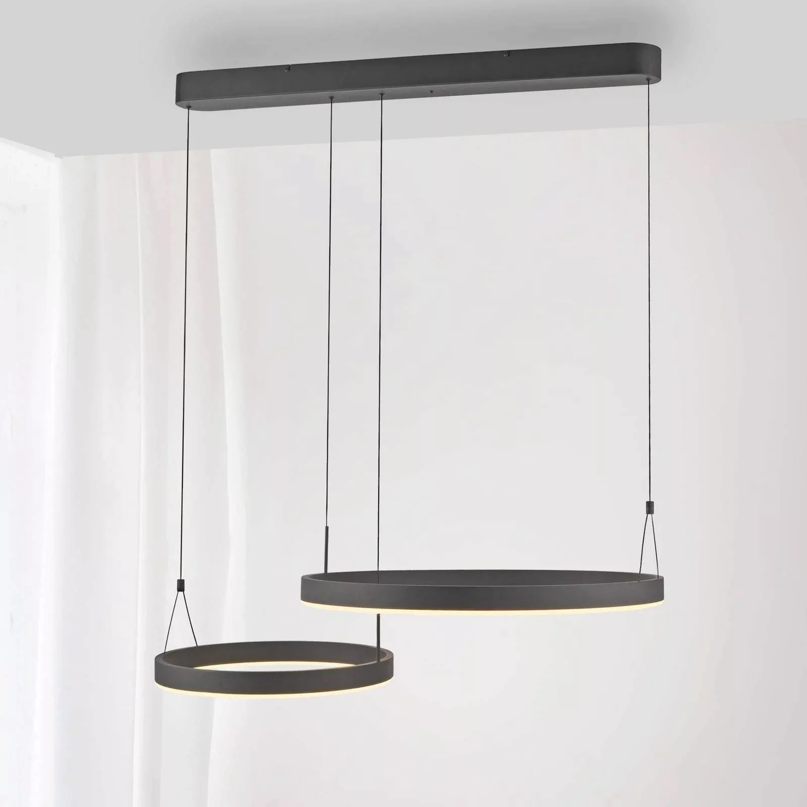 Paul Neuhaus LED-Pendellampe Esko, schwarz, Länge 90 cm günstig online kaufen