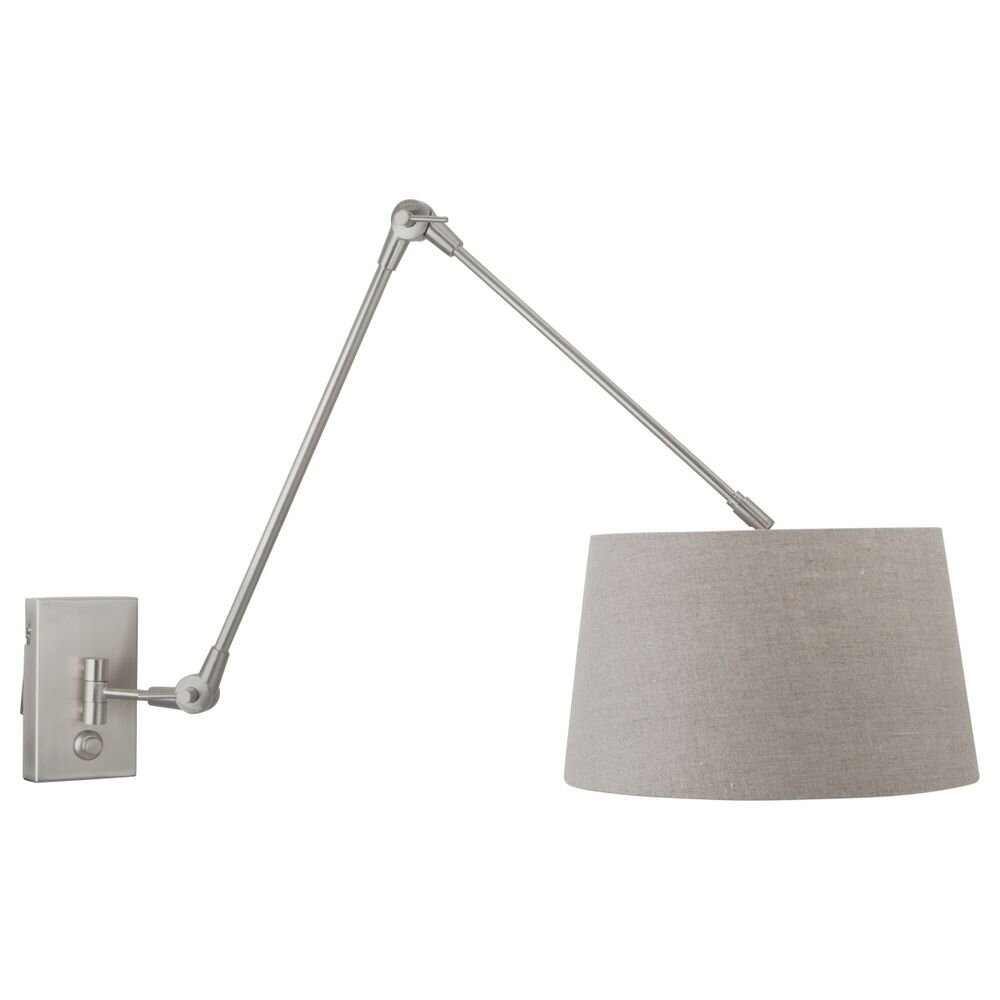 Wandleuchte Gramineus Arm in Silber und Grau E27 900mm günstig online kaufen