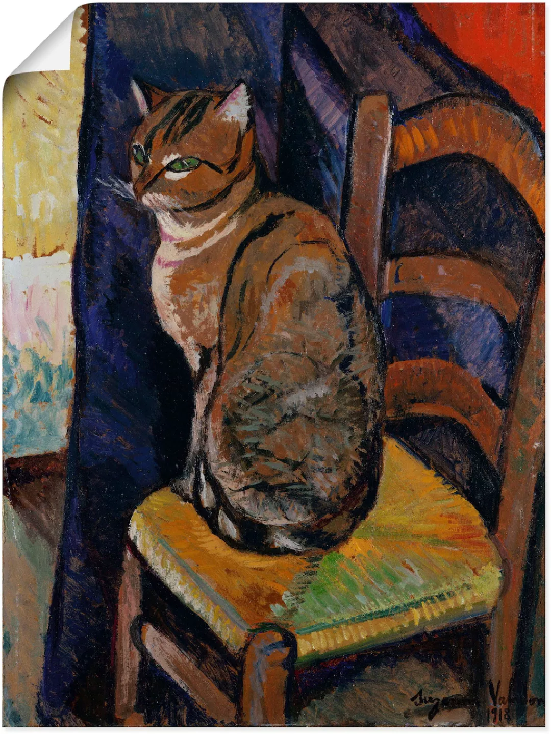 Artland Wandbild "Skizze Stuhl sitzende Katze.", Haustiere, (1 St.) günstig online kaufen