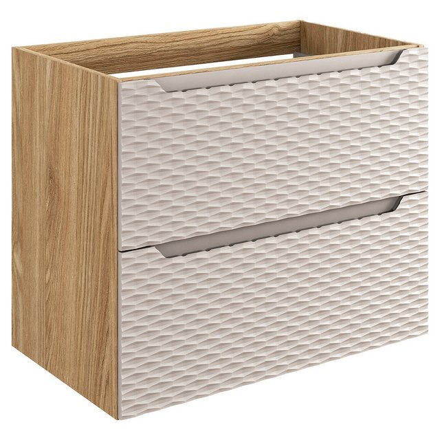 Lomadox Waschbeckenschrank OLUO-56-BEIGE Waschtischunterschrank, 70cm, Eich günstig online kaufen