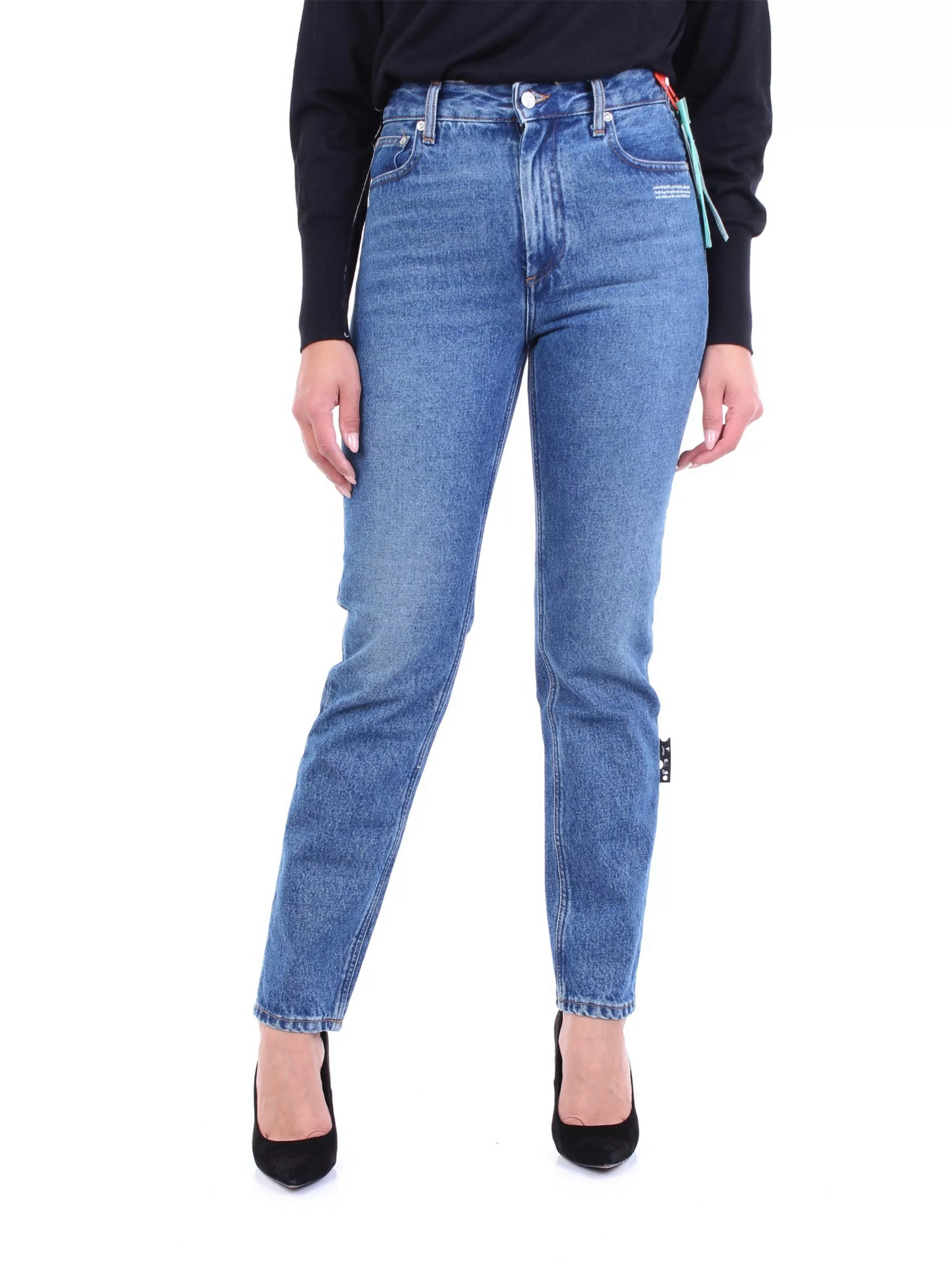 OFF-WHITE gerade Damen Blue Jeans günstig online kaufen