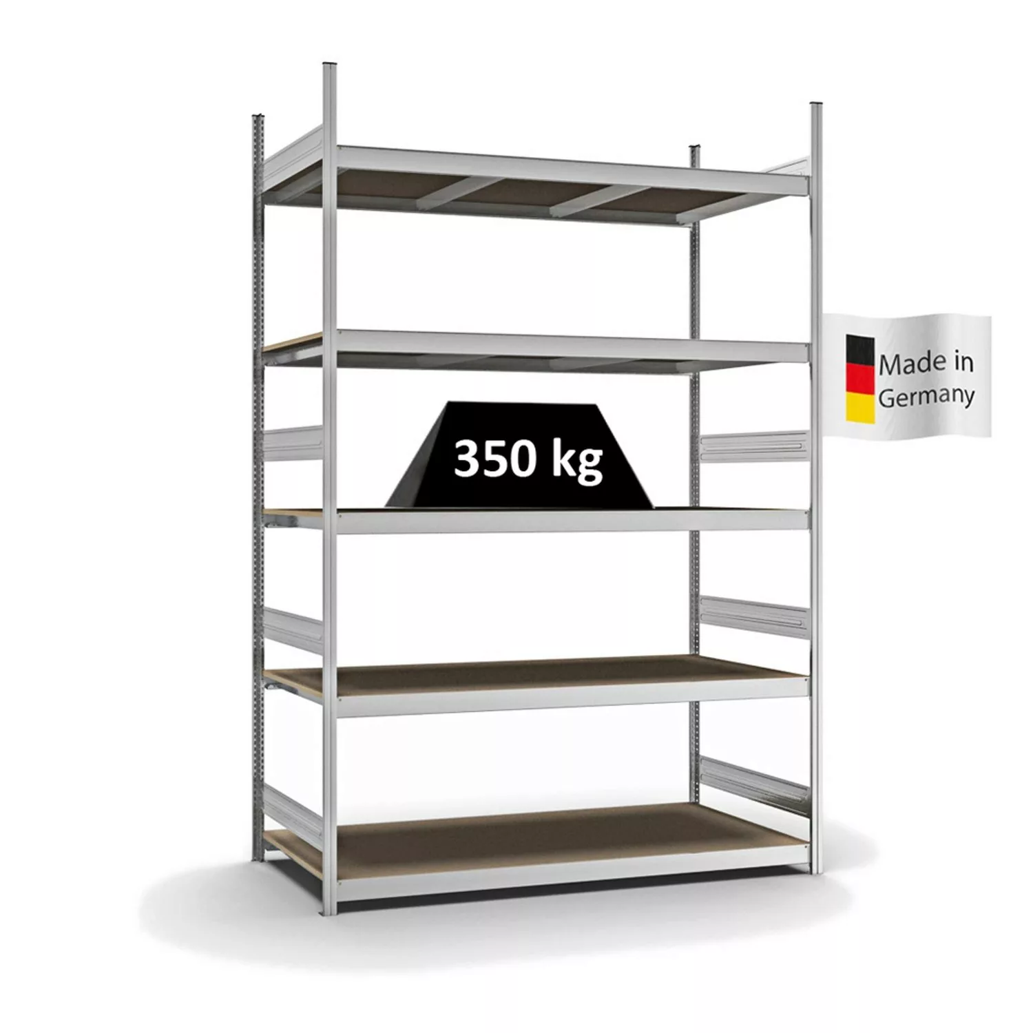 PROREGAL Weitspannregal Stecksystem T-Profil Grundregal HxBxT 300x200x80 cm günstig online kaufen