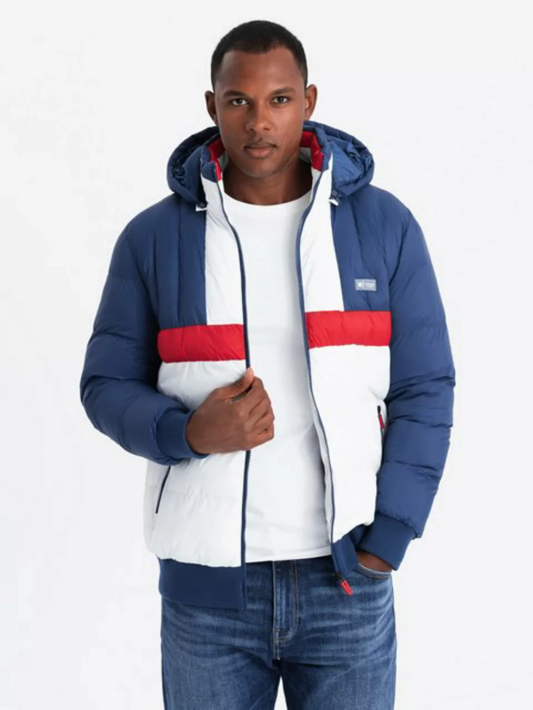 OMBRE Steppjacke Sportliche bunte Herrenjacke im Retro-Stil günstig online kaufen