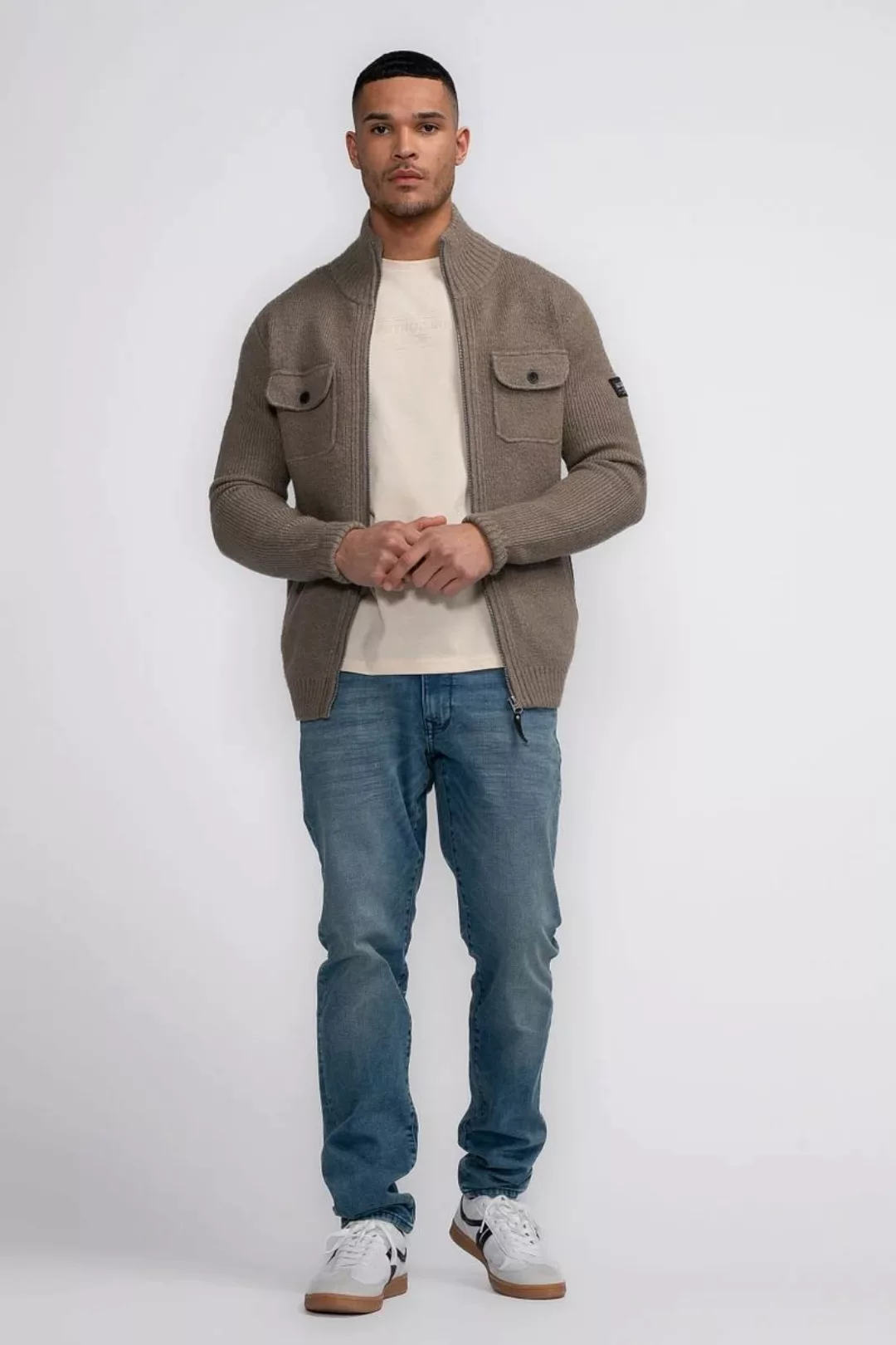 Petrol Strickjacke Sitka Taupe - Größe 3XL günstig online kaufen