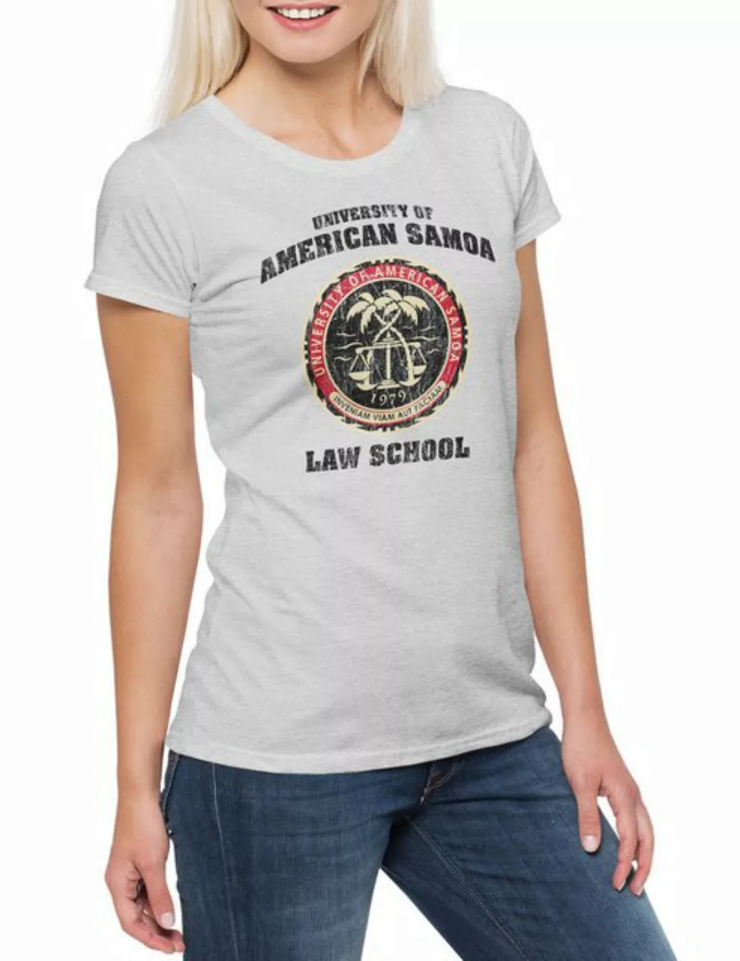 Urban Backwoods Print-Shirt University of American Samoa Damen T-Shirt Bett günstig online kaufen