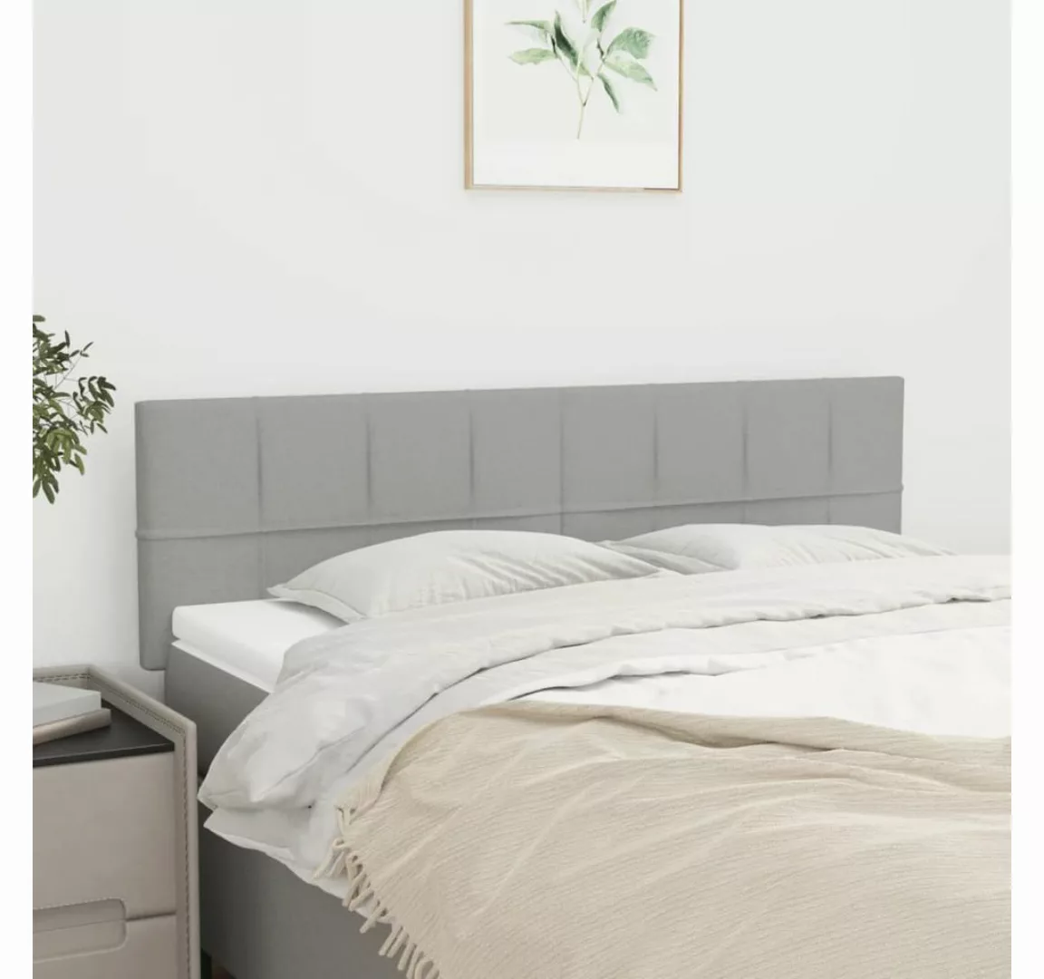 vidaXL Bett, Kopfteile 2 Stk. Hellgrau 72x5x78/88 cm Stoff günstig online kaufen