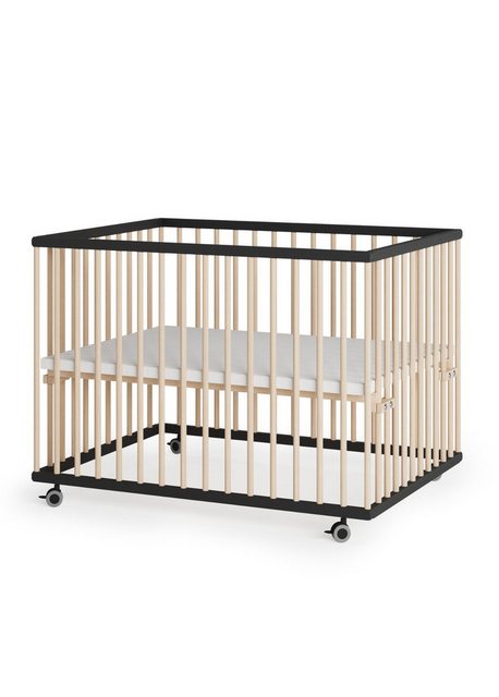 Sämann Babybett Laufgitter 75x100 cm schwarz/natur Premium Kollektion Laufs günstig online kaufen