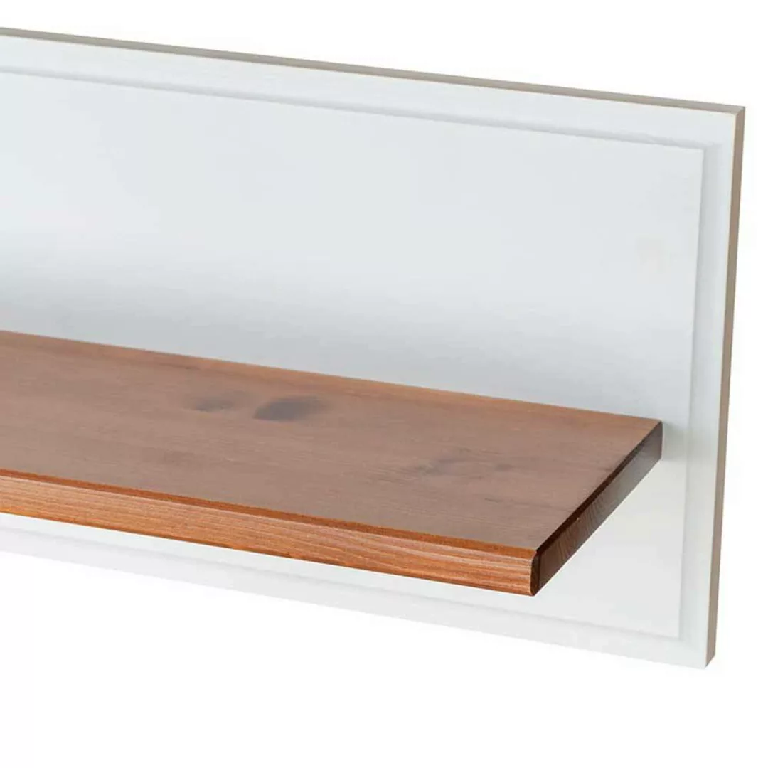 Wandregal Holzregal in Weiß mit Rückwand günstig online kaufen