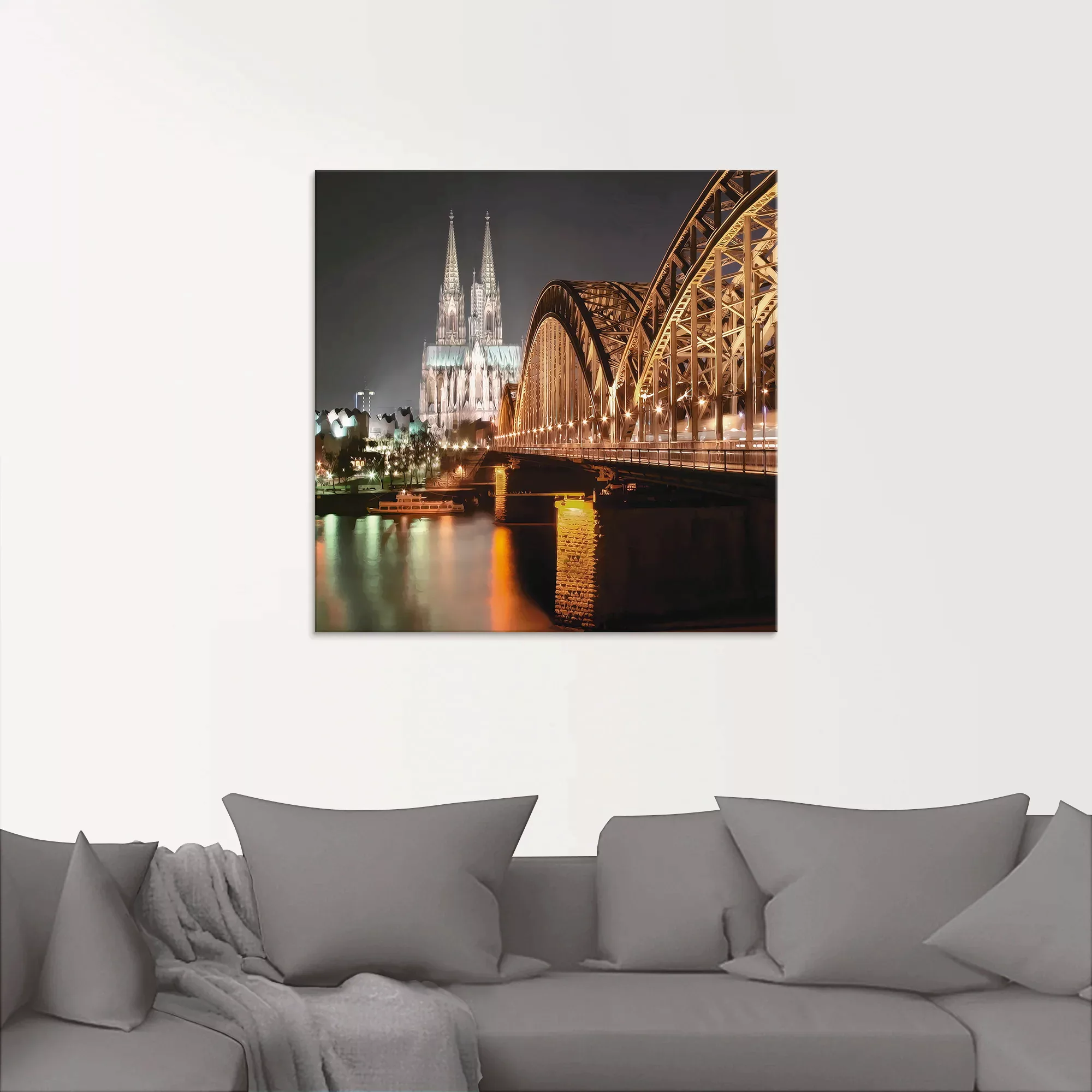Artland Glasbild "Köln Skyline Collage V", Brücken, (1 St.) günstig online kaufen