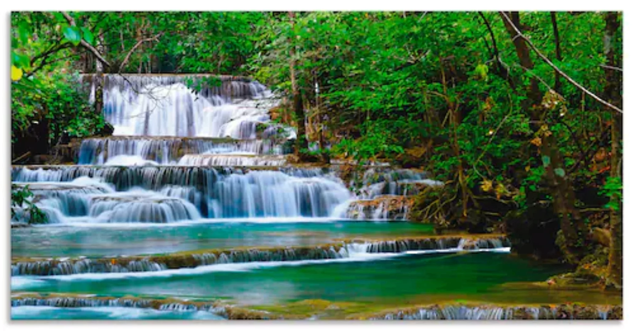 Artland Küchenrückwand »Tiefen Wald Wasserfall«, (1 tlg.), Alu Spritzschutz günstig online kaufen