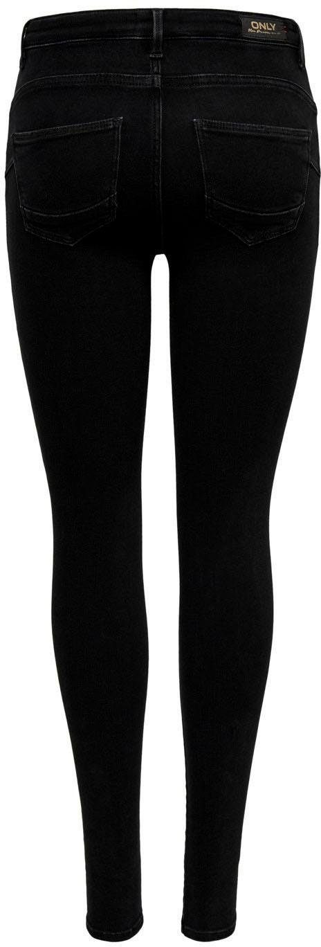 Only Damen Jeans ONLPOWER MID PUSH UP REA3659 - Skinny Fit - Schwarz - Blac günstig online kaufen