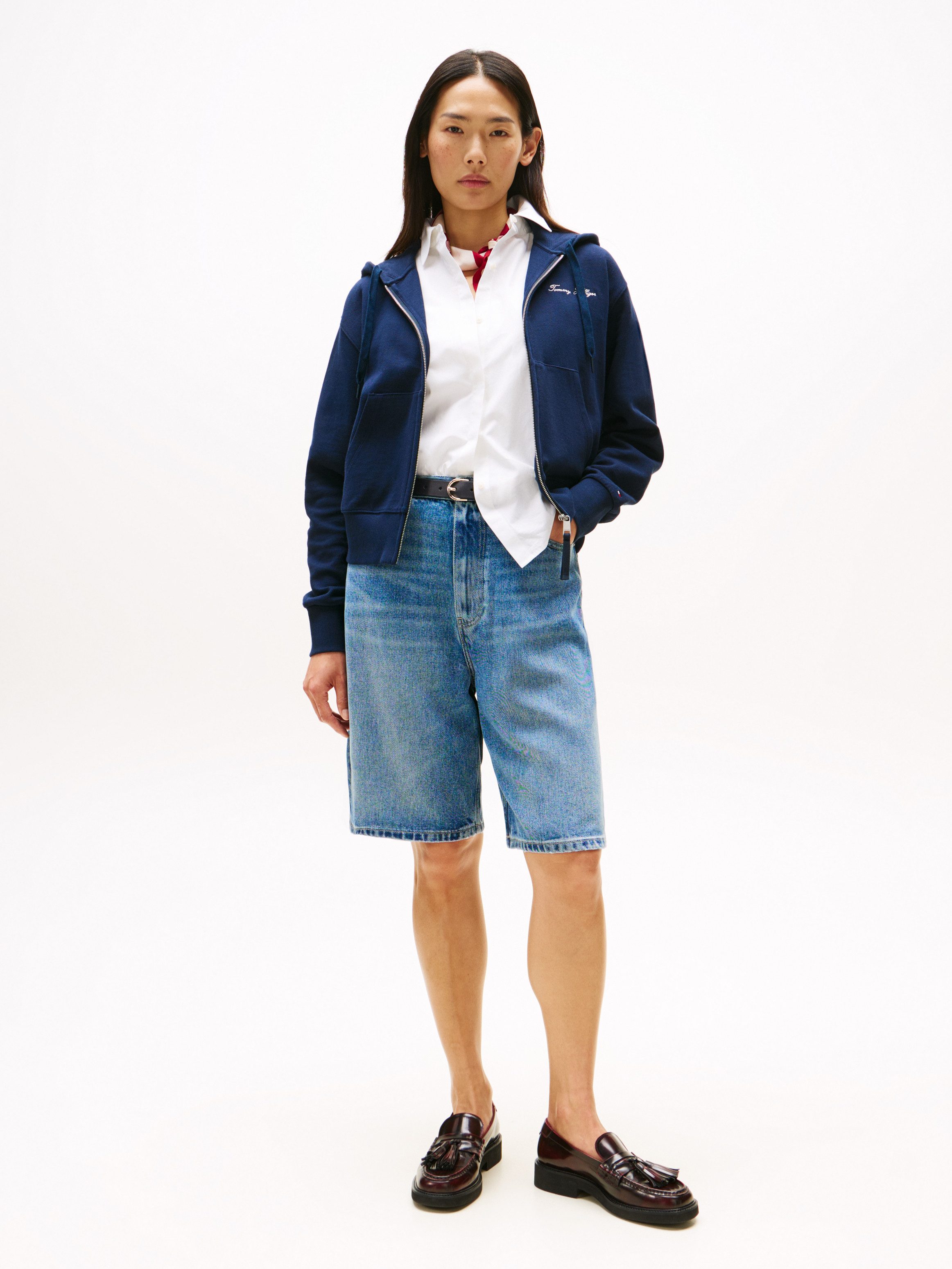 Tommy Hilfiger Sweatjacke SCRIPT REG PIQUE günstig online kaufen