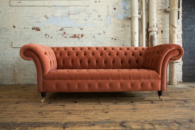 JVmoebel Chesterfield-Sofa Sofa 3 Sitzer Design Polster Couchen Textil Mode günstig online kaufen