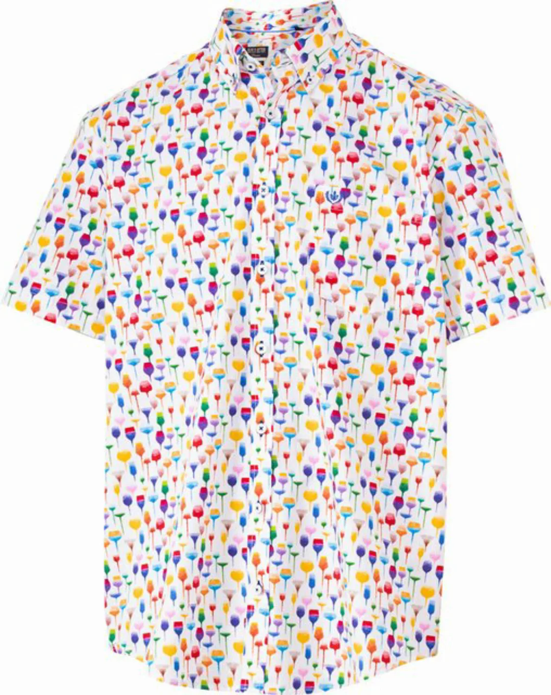 Franco Bettoni Kurzarmhemd aus reiner Baumwolle, in edler Melé-Leinen-Optik günstig online kaufen