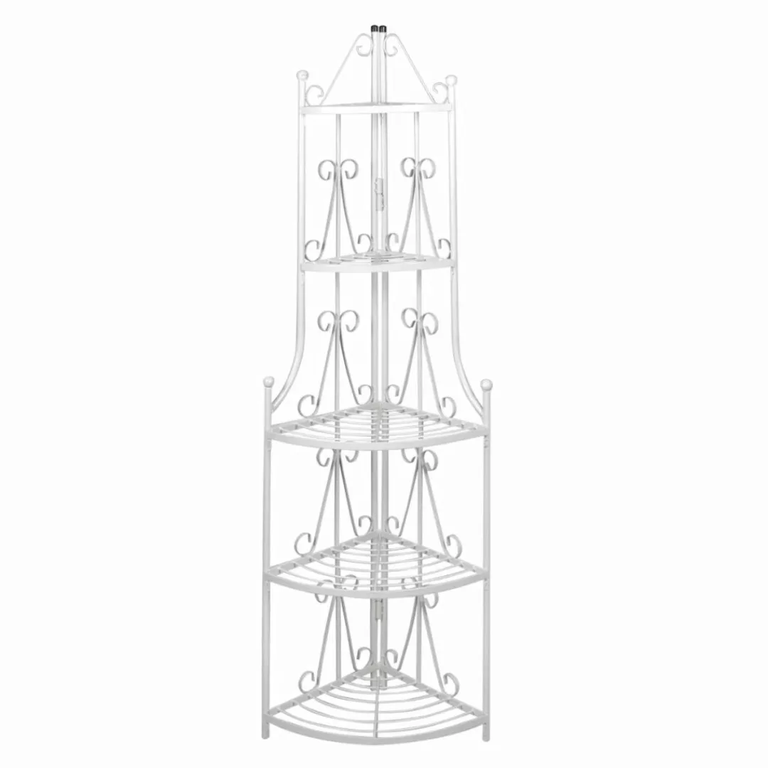 Pflanzentreppe Blumenregal Standregal Eckregal Blumentreppe Stahl Weiß günstig online kaufen