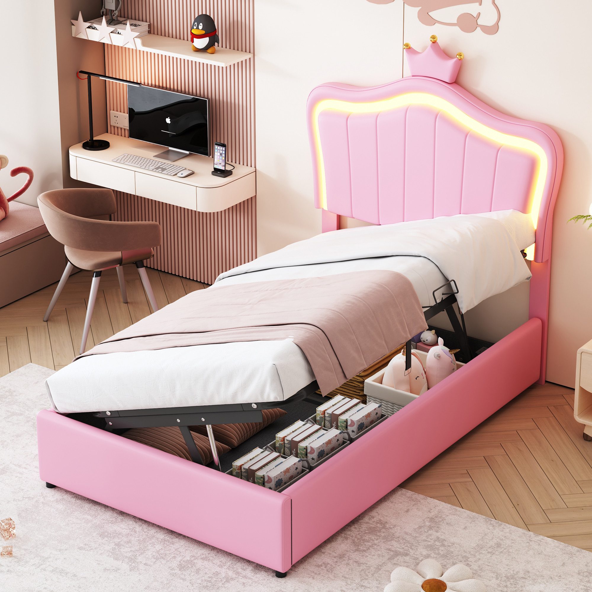 STILVORA Bett Polsterbett 90x200 mit Matratze,Bettgestell günstig online kaufen