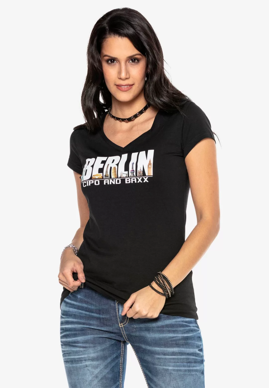 Cipo & Baxx T-Shirt, mit außergewöhnlichem Berlin-Print günstig online kaufen