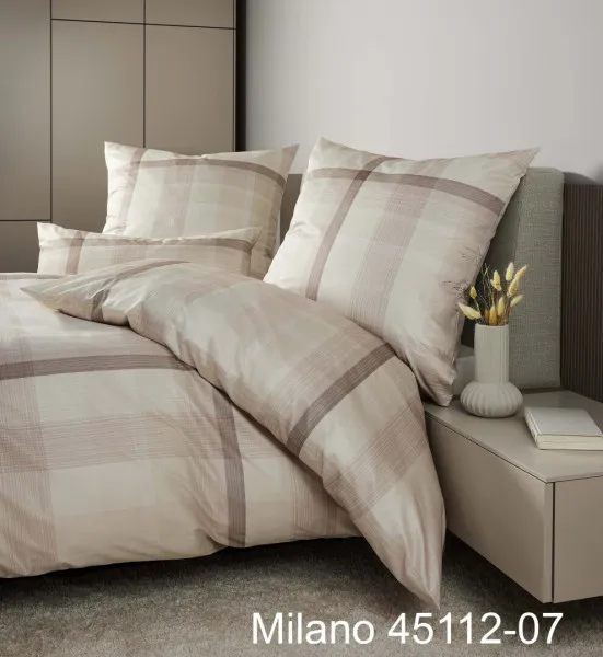 Janine Janine Mako-Satin Bettwäsche MILANO 45112 braun beige Größe:  80x80 günstig online kaufen